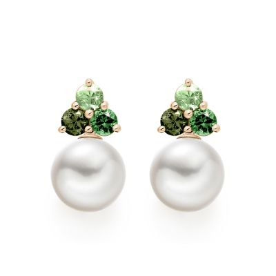 Astral Aurora Studs in Rose Gold with Akoya Pearls-AEWRRG1342-1