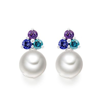Astral Lagoon Studs in White Gold with Akoya Pearls-AEWRWG1337-1