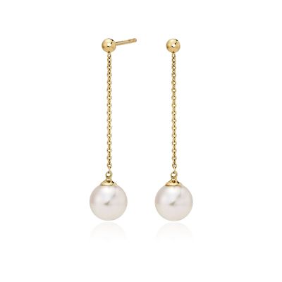 Akoya Pearl Constellation Earrings in Yellow Gold-AEWRYG1222-1