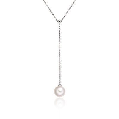 Akoya Pearl Lariat in White Gold-1