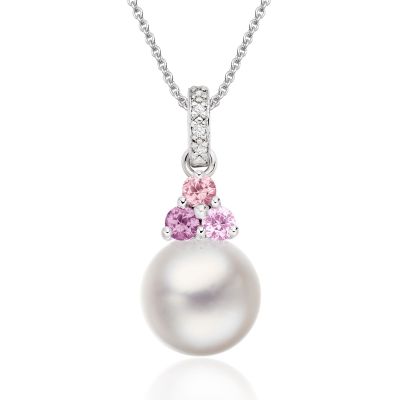 Astral Dawn Akoya Pearl Pendant in White Gold-APWRWG1327-1