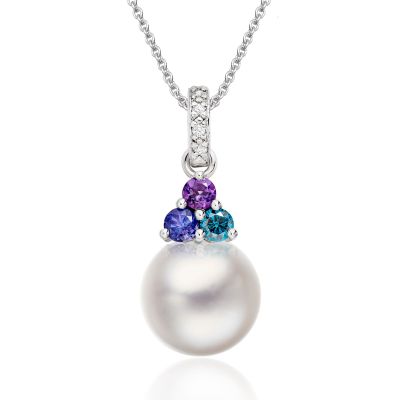 Astral Lagoon Akoya Pearl Pendant in White Gold-APWRWG1329-1