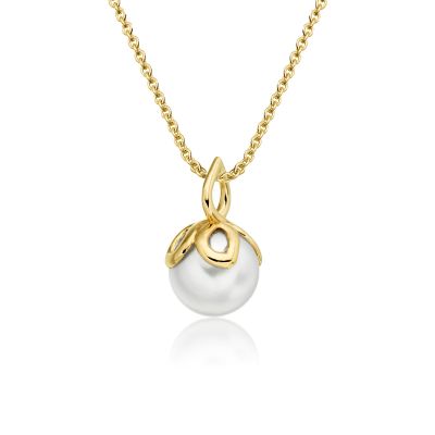 Entwined Pearl Pendant with Yellow Gold Chain-APWRYG0798-1