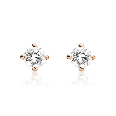 Diamond Stud Earrings in Rose Gold-EADIVAR1363-1