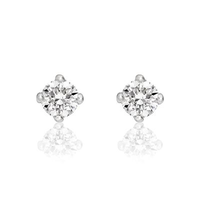 Diamond Stud Earrings in White Gold-EADIVAR1361-1