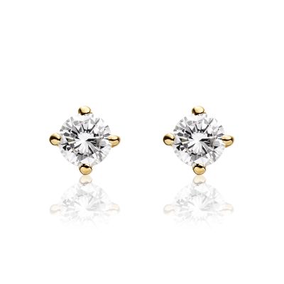 Diamond Stud Earrings in Yellow Gold-EADIVAR1362-1