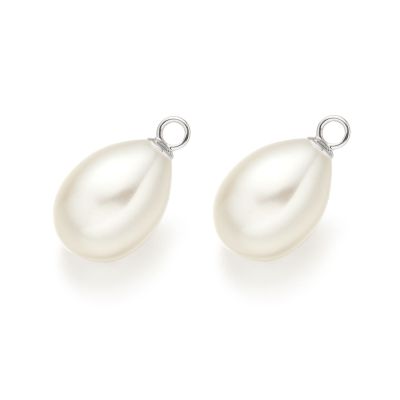 White Freshwater Pearls for White Gold Diamond Leverbacks-FELPWG0280-1