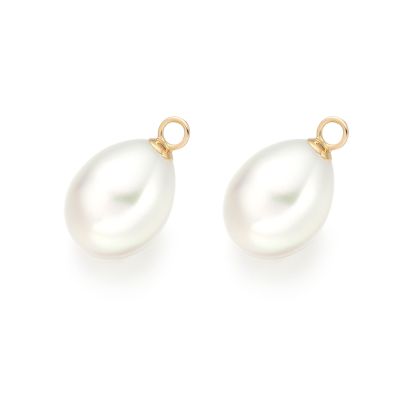 White Freshwater Pearls for Yellow Gold Diamond Leverbacks-FELPYG0281-1