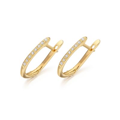 Yellow Gold Diamond Leverback Earrings