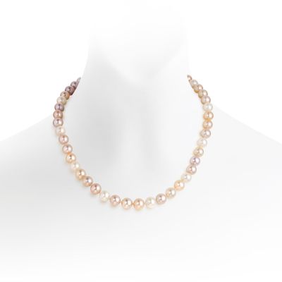 Classic Multi-coloured Freshwater Pearl Necklace-FNMRYG0050-1