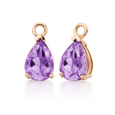 Mythologie Amethyst Leverback Drops in Rose Gold -GELPRG1041-1