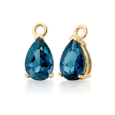 Mythologie London Blue Topaz Leverback Drops in Yellow Gold-GELPYG1039-1