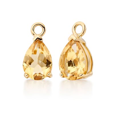Mythologie Citrine Leverback Drops in Yellow Gold-GELPYG1040-1