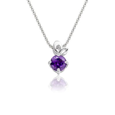 Lief Amethyst Pendant in White Gold-PEVARWG1173-1
