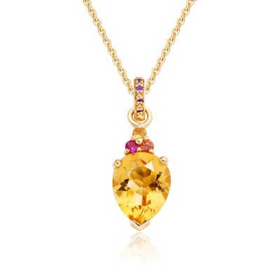Astral Blaze Pear Drop Pendant in Yellow Gold-PEVARYG1124-1