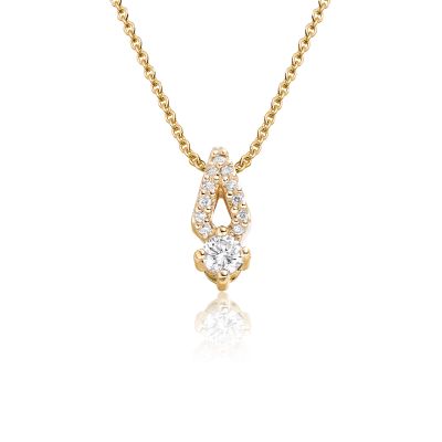 Zigzag Diamond Pendant in Rose Gold-PEDIRG0578-1