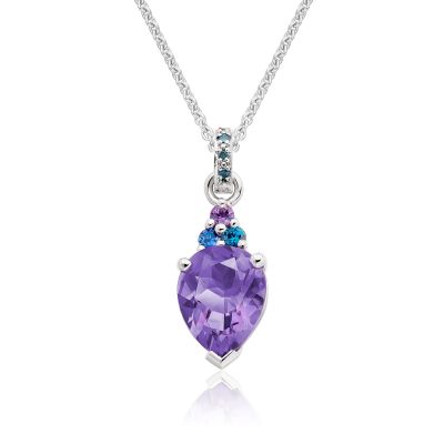 Astral Lagoon Pear Drop Pendant in White Gold-PEVARWG1123-1