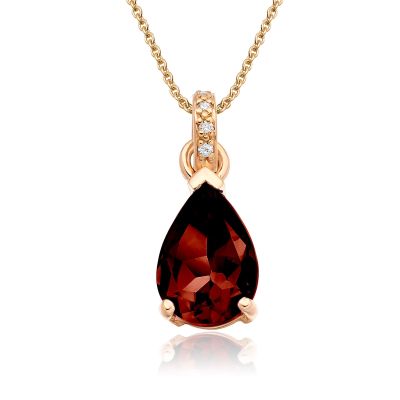 Mythologie Red Garnet and Diamond Pendant in Rose Gold-PEVARRG1318-1