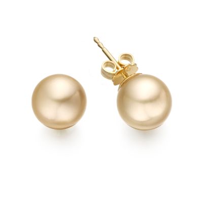 Golden South Sea Pearl Stud Earrings in Yellow Gold -SEVARYG0838-1