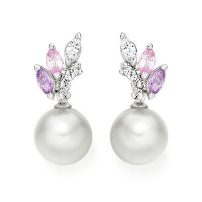 Enchanted Blossom Earrings in White Gold-SEWRWG0890-1