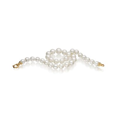 White South Sea Oval Pearl Necklace with 18ct Yellow Gold Clasp-SNWOYG0003-1