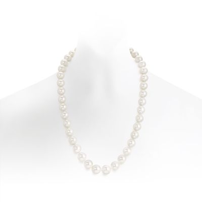 Long White South Sea Pearl Necklace with Pave Diamonds & 18ct Gold-SNWRWG0001-1