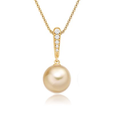 Mythologie Golden Dewdrop Pearl Pendant in Yellow Gold-SPVARYG1391-1