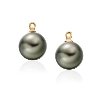 Tahitian Pearls for Yellow Gold Stud Earrings-TEGRYG0474-1