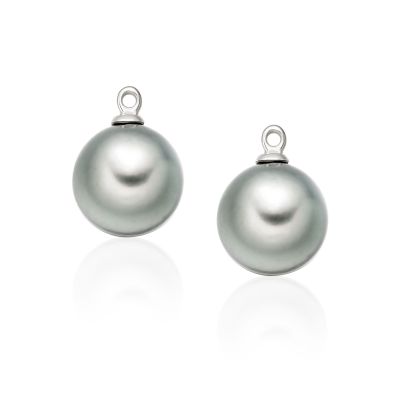 Tahitian Pearls for White Gold Stud Earrings-TEVARWG0990-1