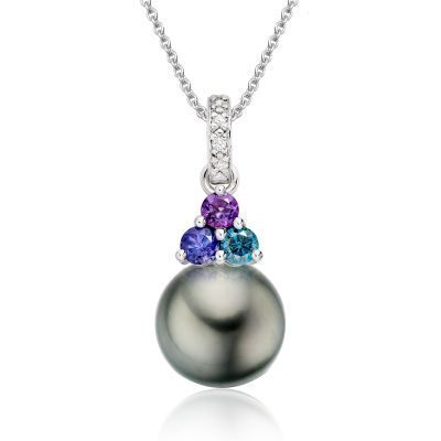 Astral Lagoon Tahitian Pearl Pendant in White Gold-TPBRWG1403-1