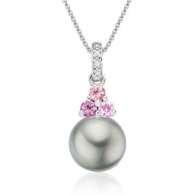 Astral Dawn Tahitian Pearl Pendant in White Gold-TPGRWG1398-1