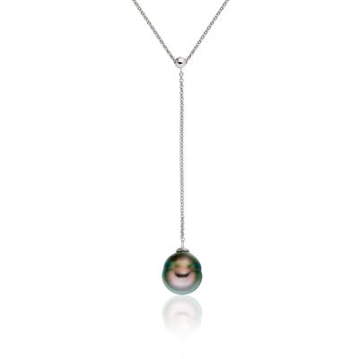 Baroque Tahitian Pearl Lariat in White Gold-TPPBWG0772-1