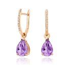 Classic Leverbacks with Mythologie Amethyst Drops in Rose Gold-EAAMRG1113-1