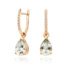 Classic Leverbacks with Mythologie Green Amethyst Drops in Rose Gold-EAGARG1114-1