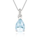 Mythologie Aquamarine and Diamond Pendant in White Gold-PEVARWG1060-1