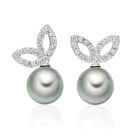 Enchanted Diamond Studs in White Gold with Tahitian Pearls-TEGRWG0486-1