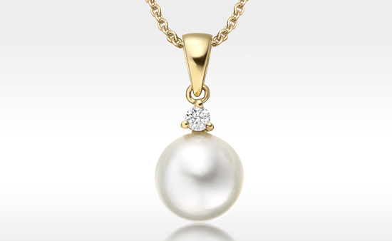 Akoya Pearl and Diamond Pendant