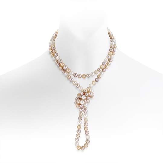 Knotted Pearl Rope Necklace