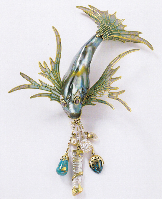odice ornament, gold with enamel, turquoise, abalone pearl and mother-of-pearl