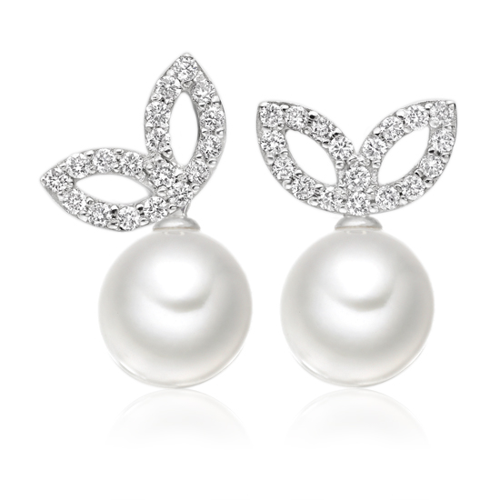Lief Enchanted Earrings in White Gold and Akoya Pearls