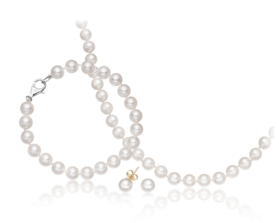 Akoya Pearl Necklace and Earrings