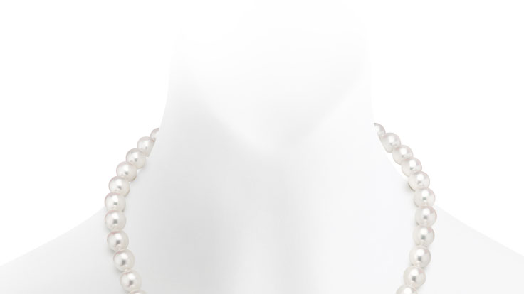 Luxury White Japanese Akoya Pearl Necklace